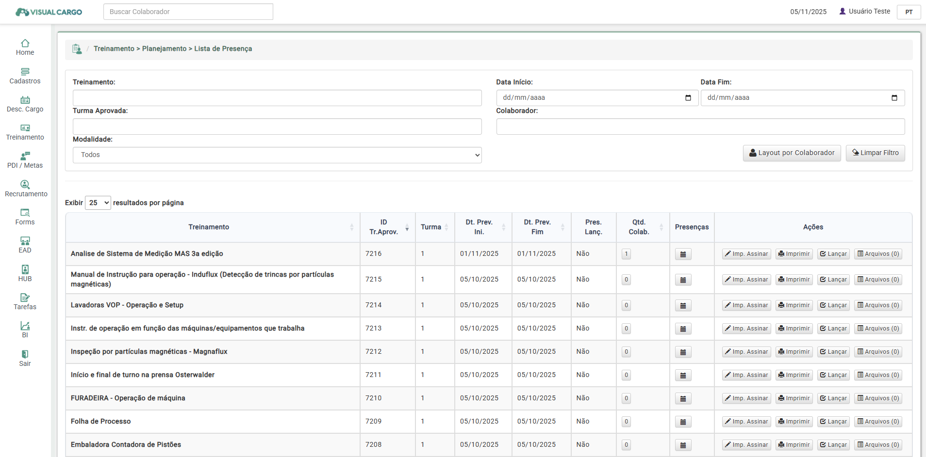 Lista de Presença Digital
