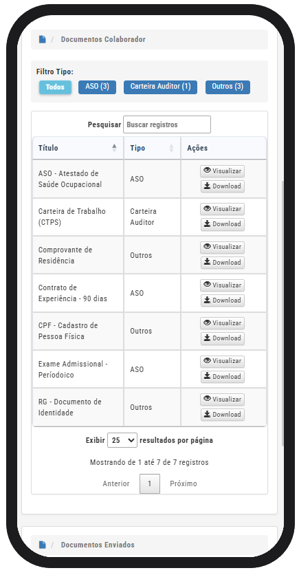 Documentos e vencimentos no HUB - detalhes